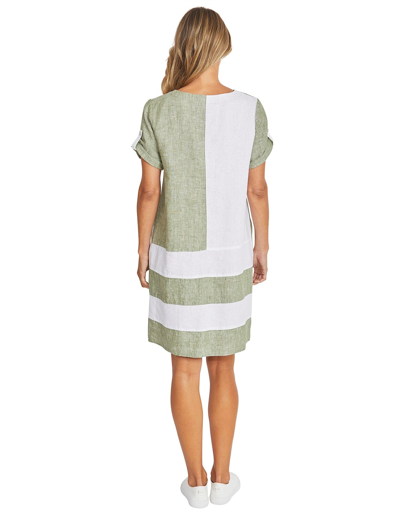Colour Block Linen Dress