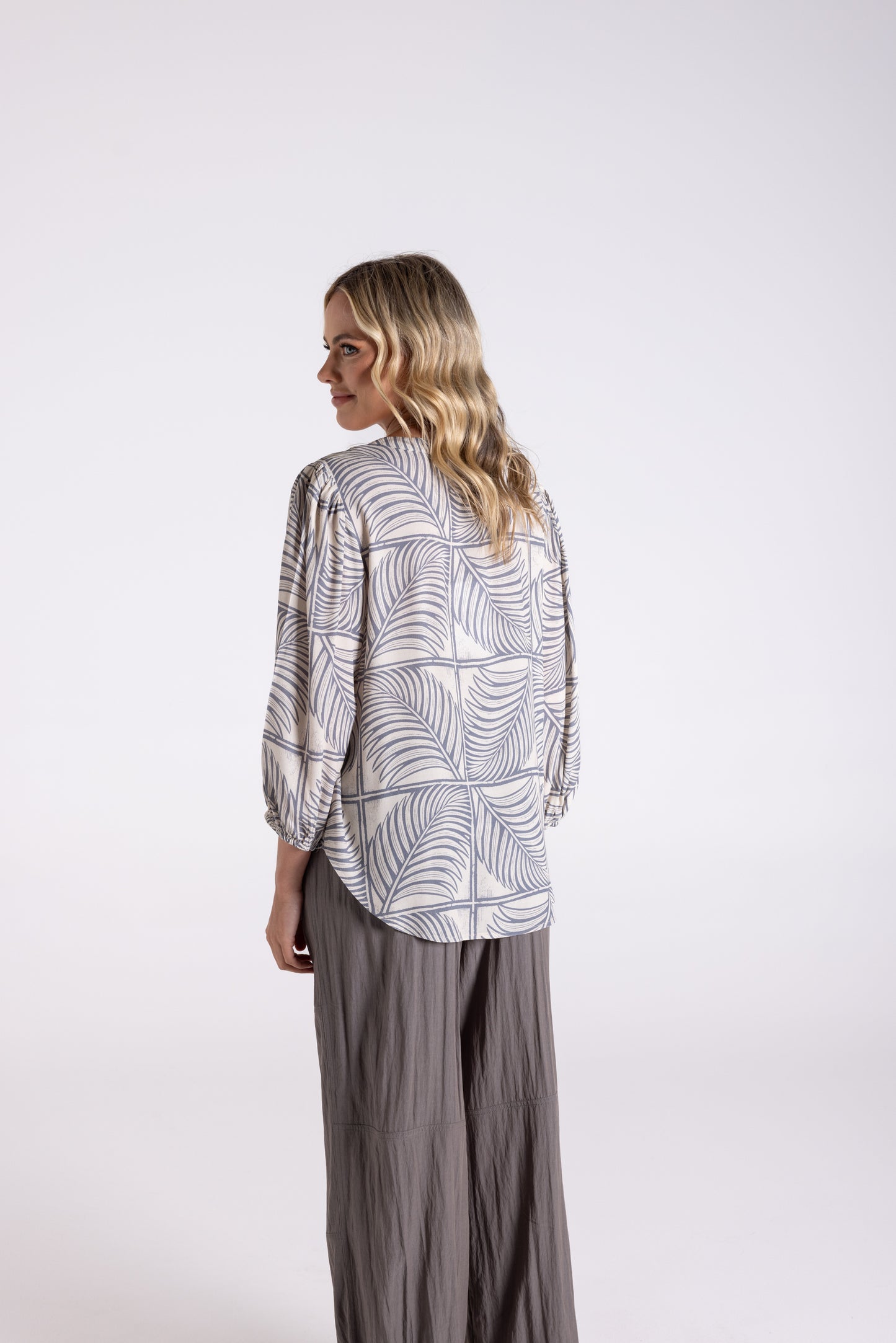Fern Print 7/8 Sleeve Top