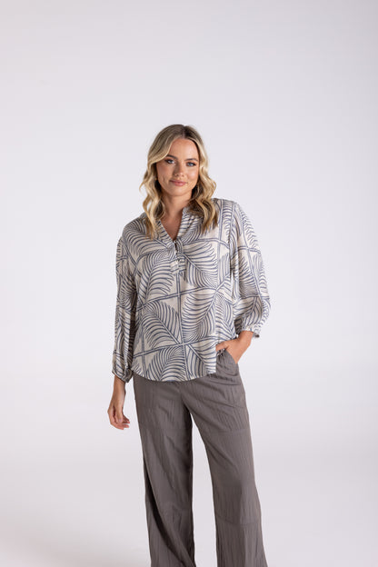 Fern Print 7/8 Sleeve Top