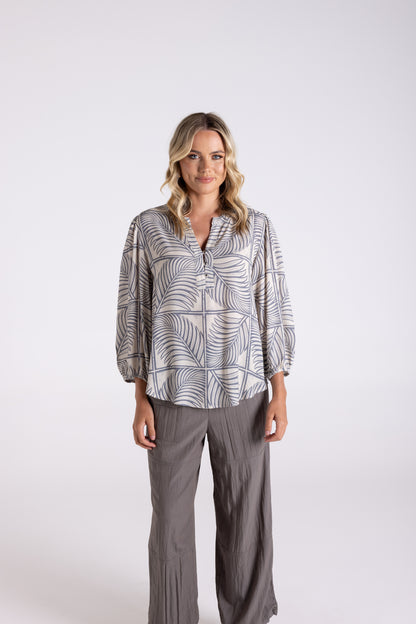 Fern Print 7/8 Sleeve Top