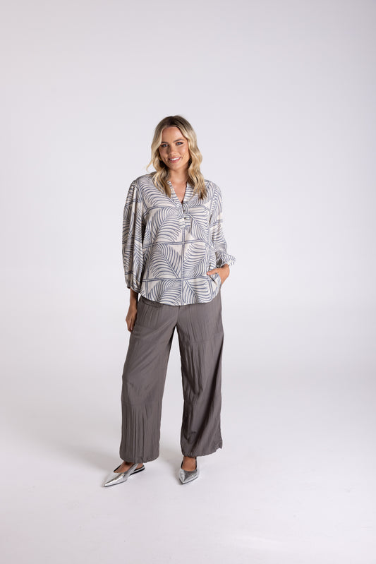 Fern Print 7/8 Sleeve Top