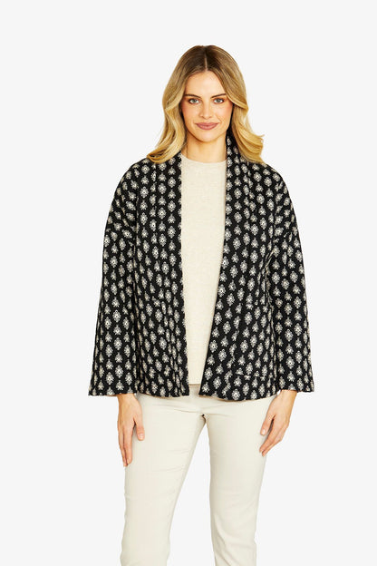 Damask Motif Puffer Coat