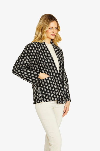 Damask Motif Puffer Coat