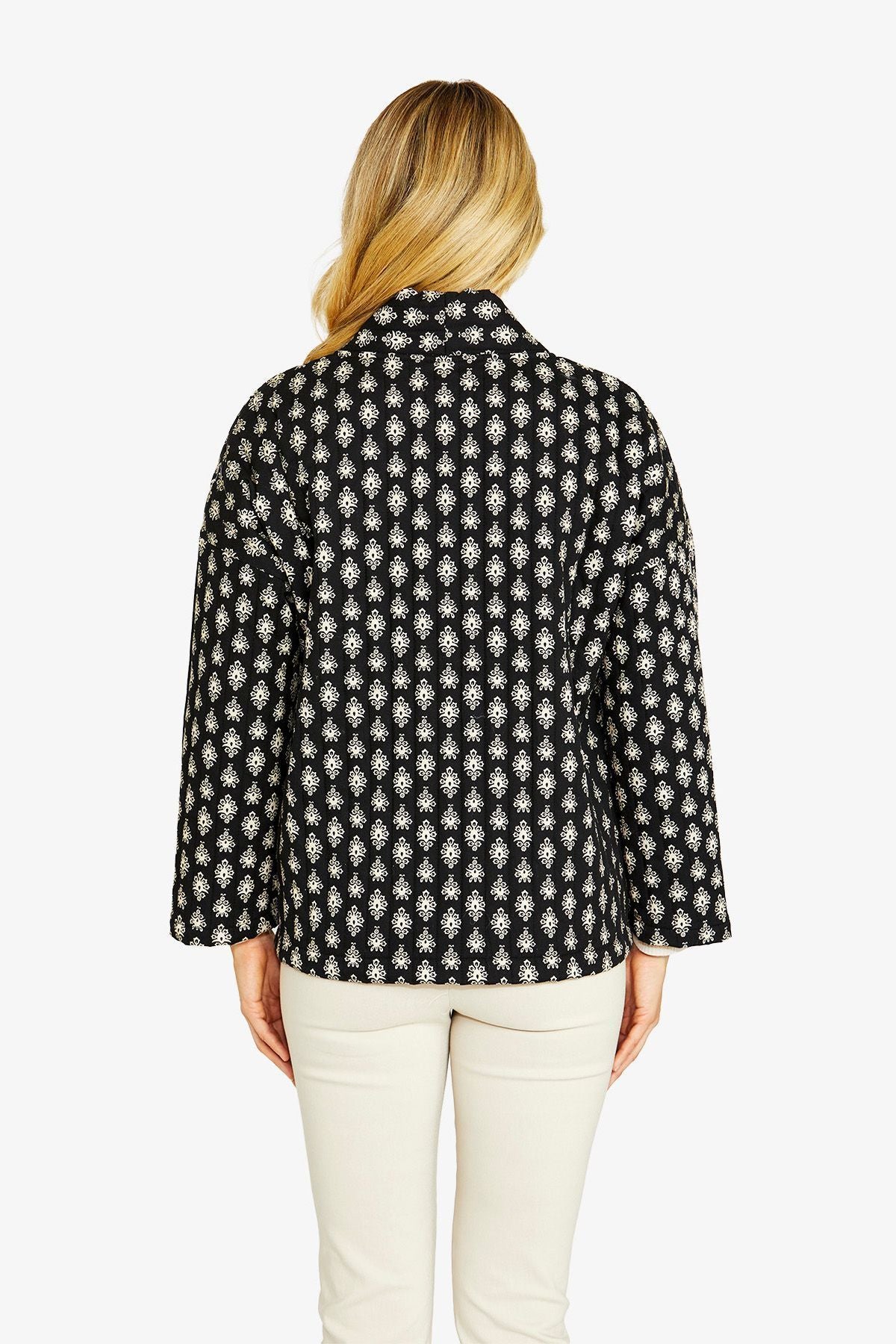 Damask Motif Puffer Coat