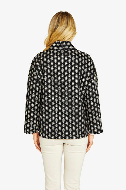 Damask Motif Puffer Coat