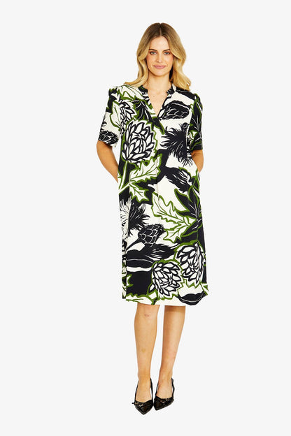 Abstract Floral Shift Dress