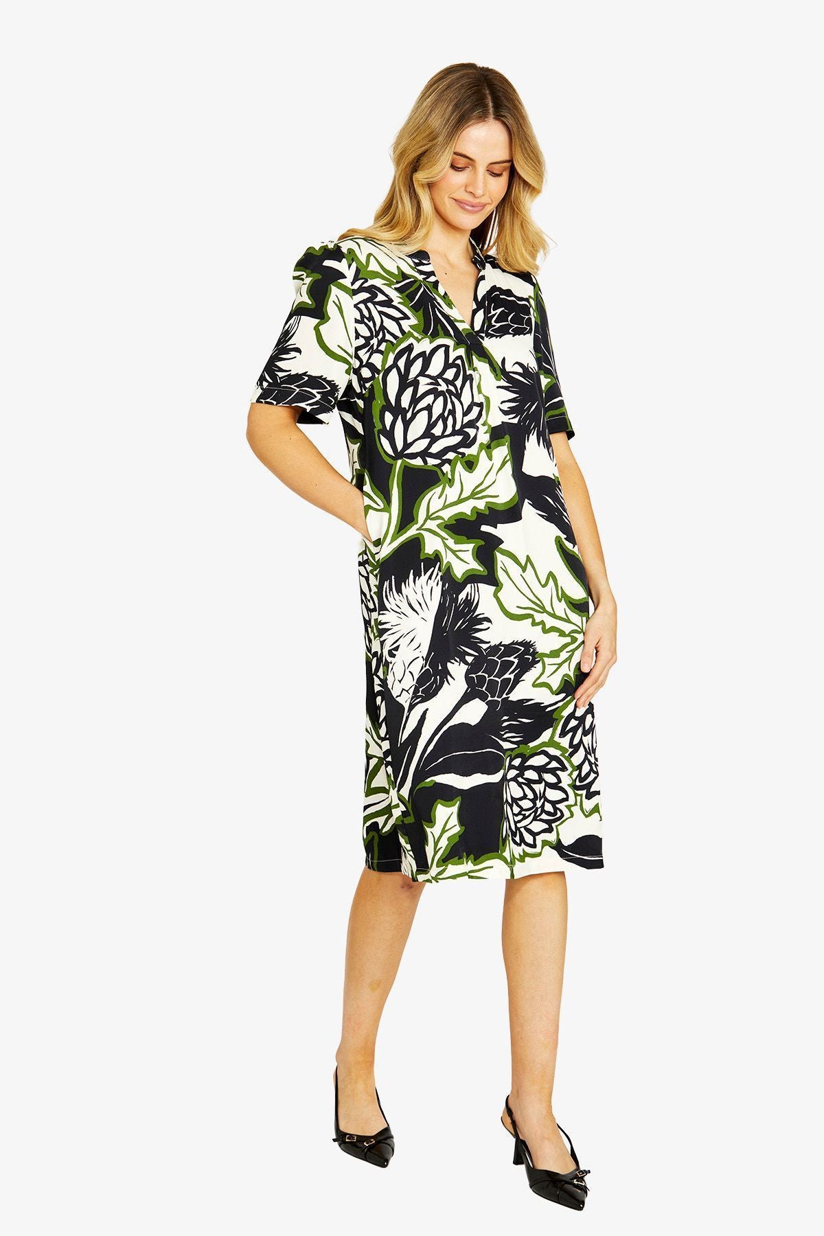 Abstract Floral Shift Dress