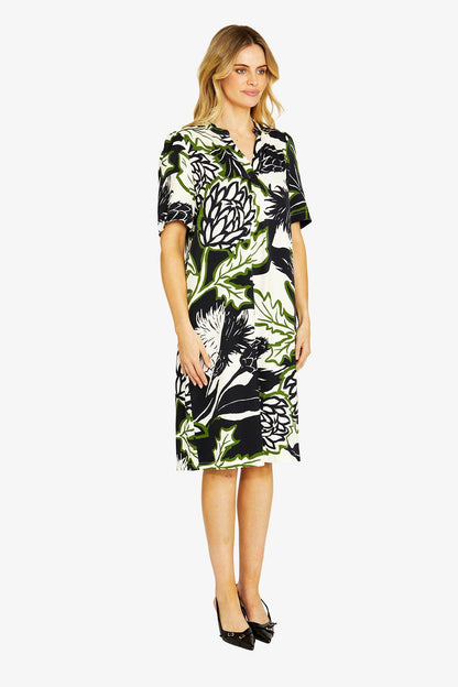 Abstract Floral Shift Dress
