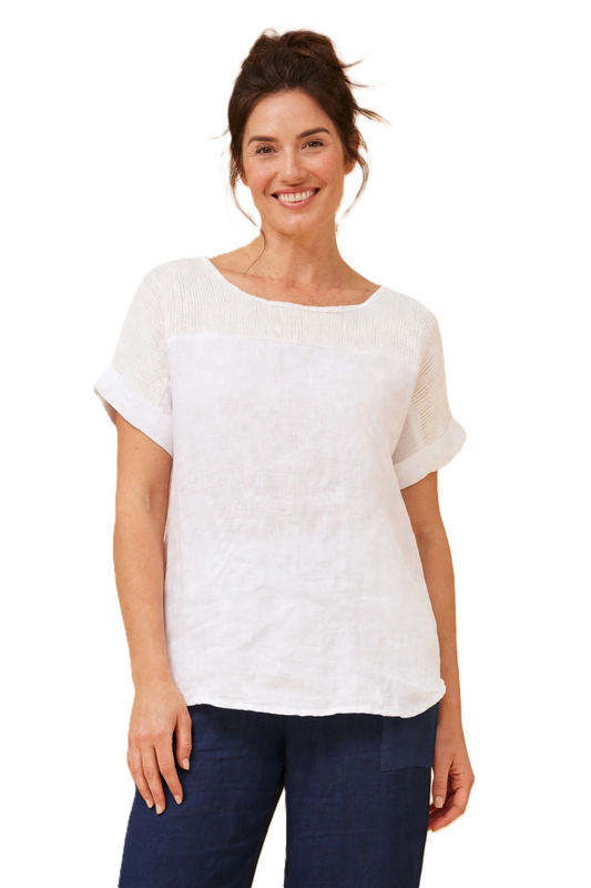 Mesh & Linen Top
