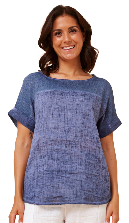 Mesh & Linen Top