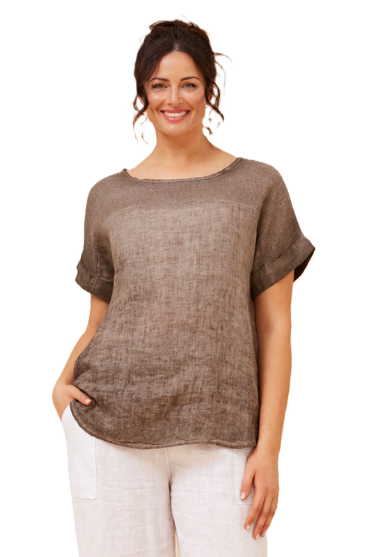 Mesh & Linen Top