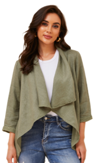 Mesh/Linen Drape Top
