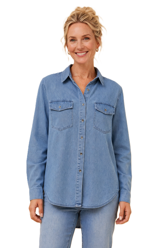 Long Slv Denim Shirt