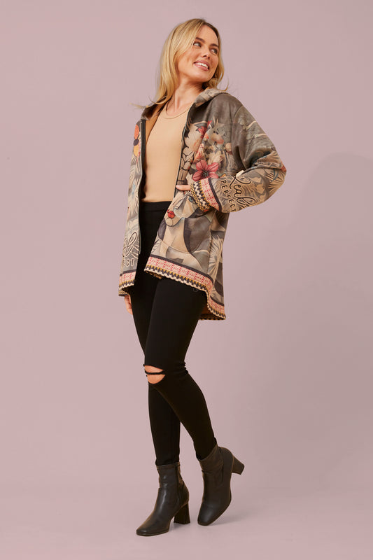 Suede Fashion Print Jacket