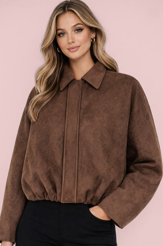 Loose Fit Suede Jacket