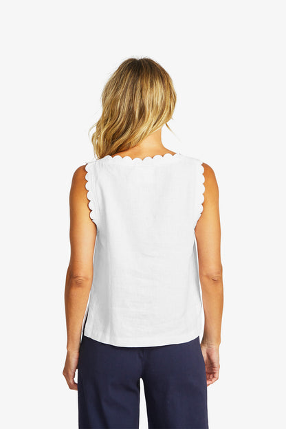 Lucy Linen Scallop Top