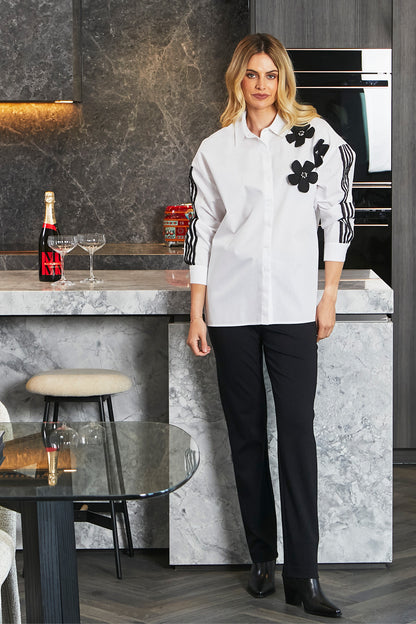 Flower Embellished Shirt