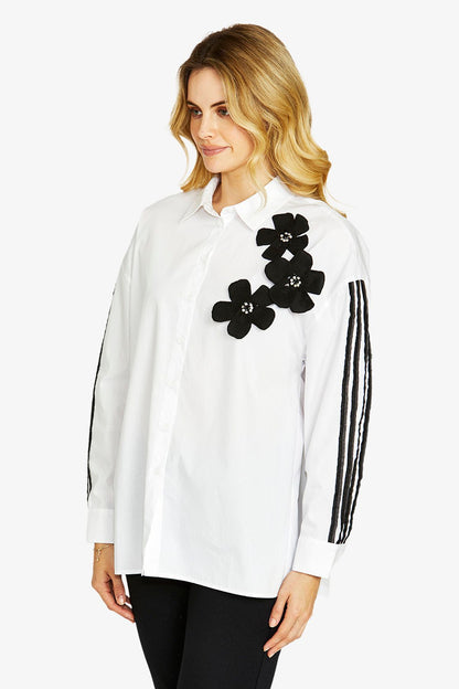 Flower Embellished Shirt