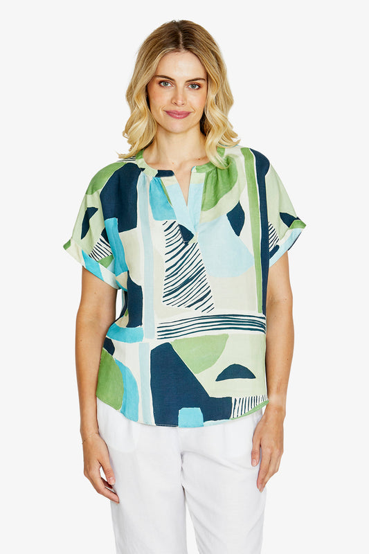 Marianna V-Neck Print Blouse