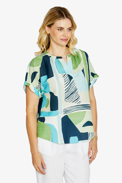 Marianna V-Neck Print Blouse
