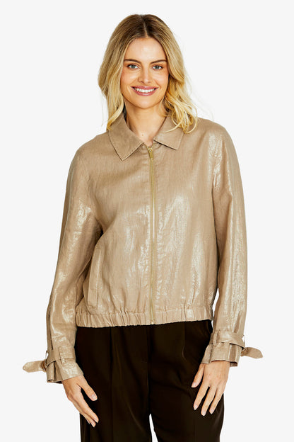Gracie Foil Bomber Jacket