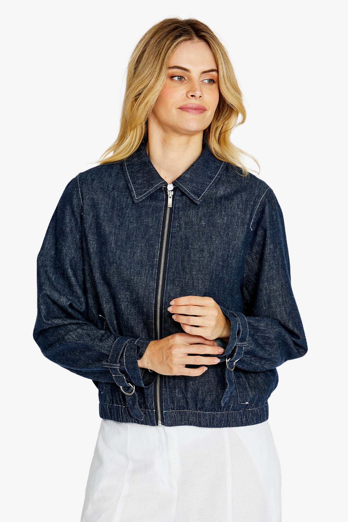 Gracie Bomber Indigo Jacket