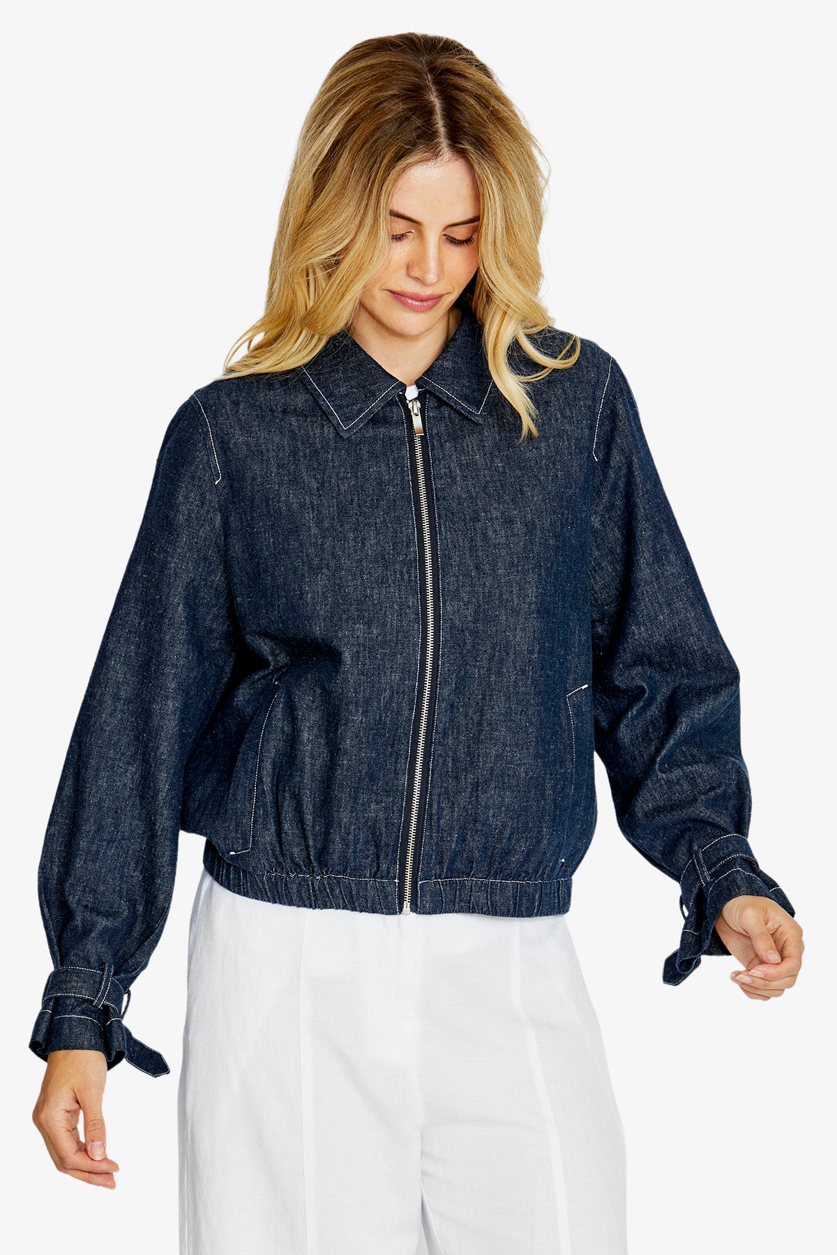 Gracie Bomber Indigo Jacket