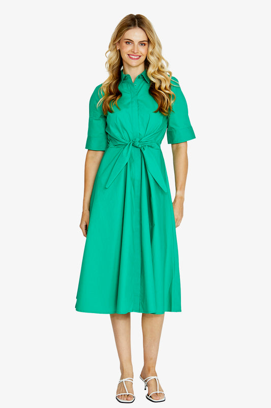 Viola Tie Front Shirt Dress