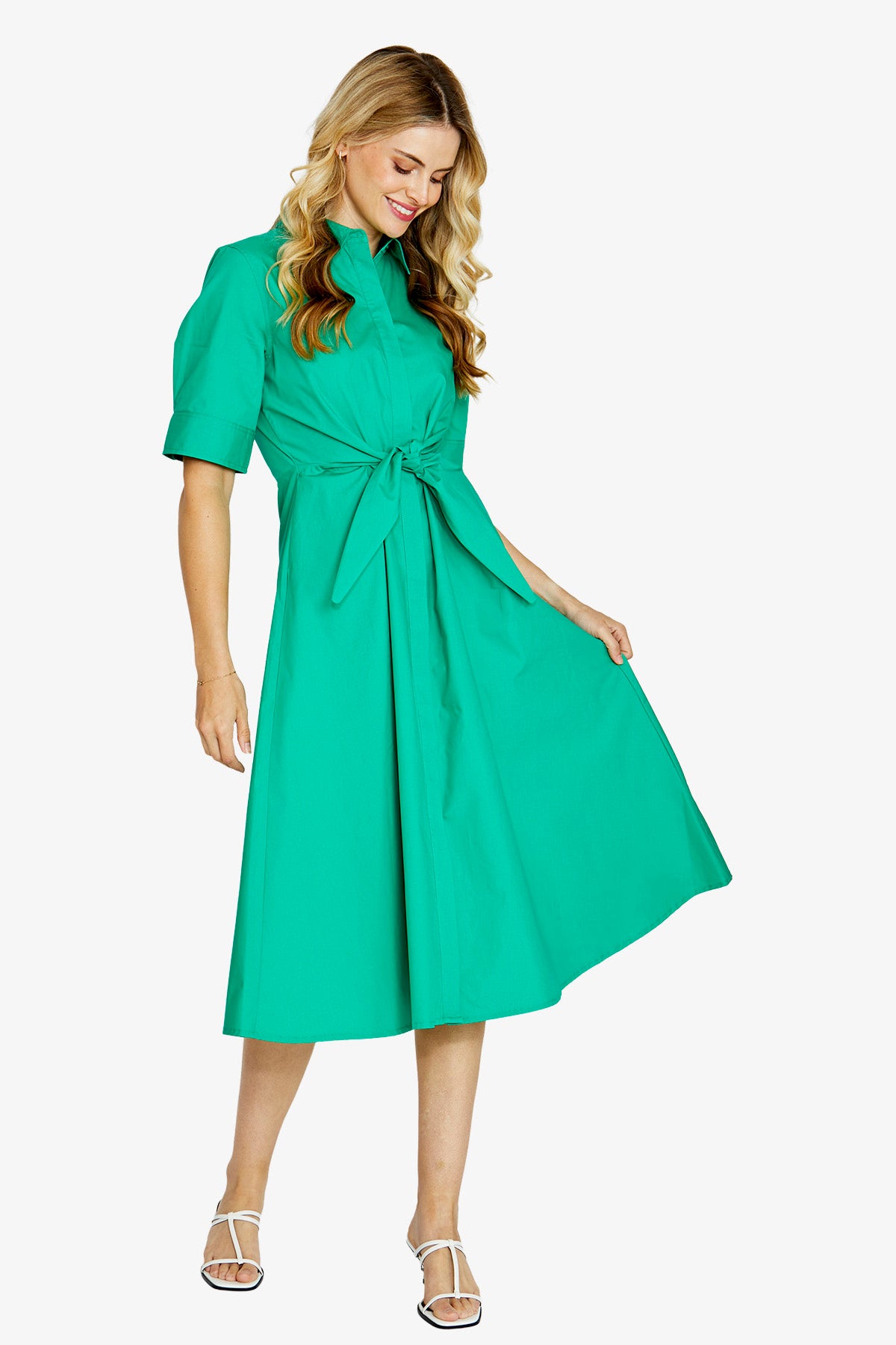 Viola Tie Front Shirt Dress