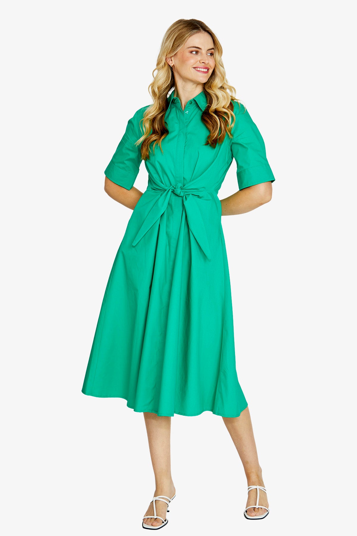 Viola Tie Front Shirt Dress