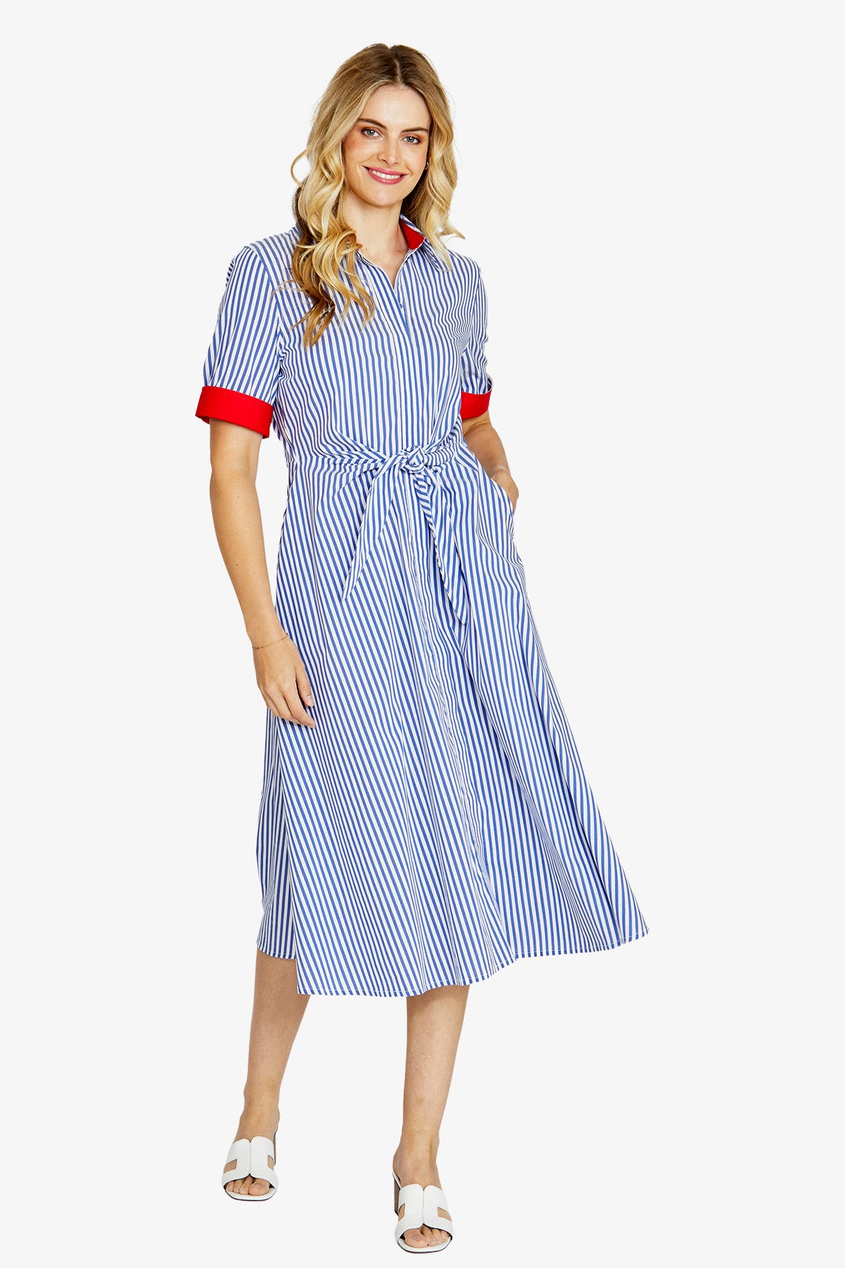 Kiera Tie Front Shirt Dress