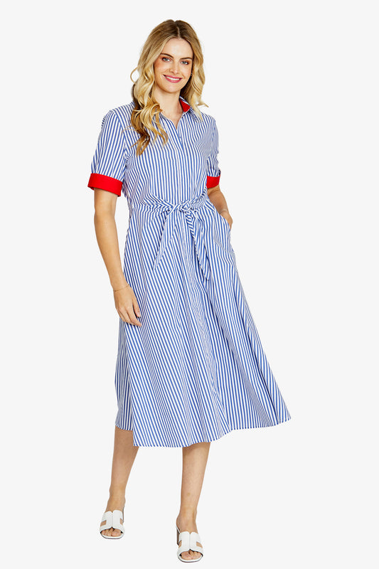 Kiera Tie Front Shirt Dress