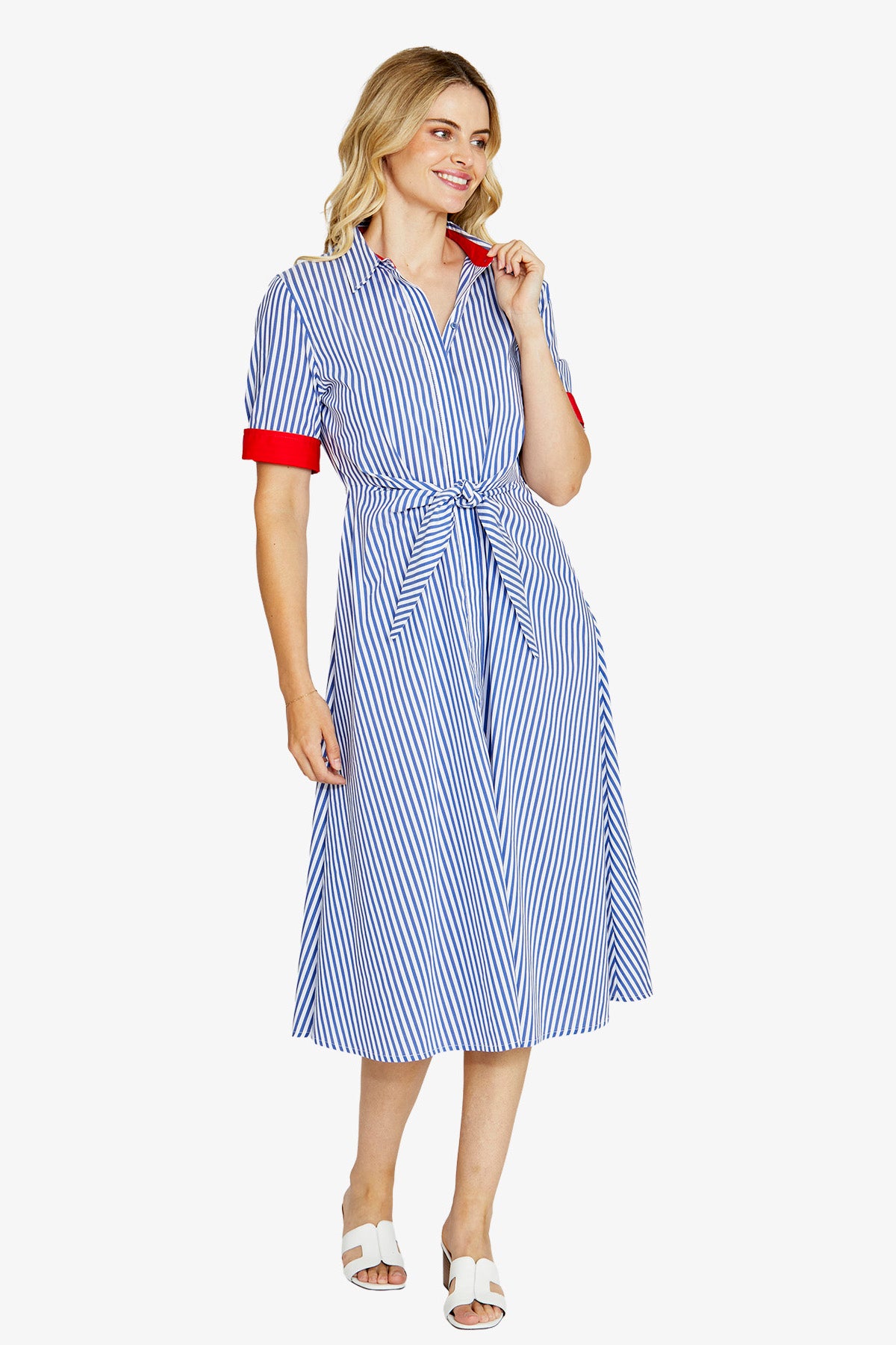Kiera Tie Front Shirt Dress