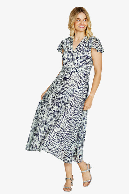 Emma V-Neck Print Dress