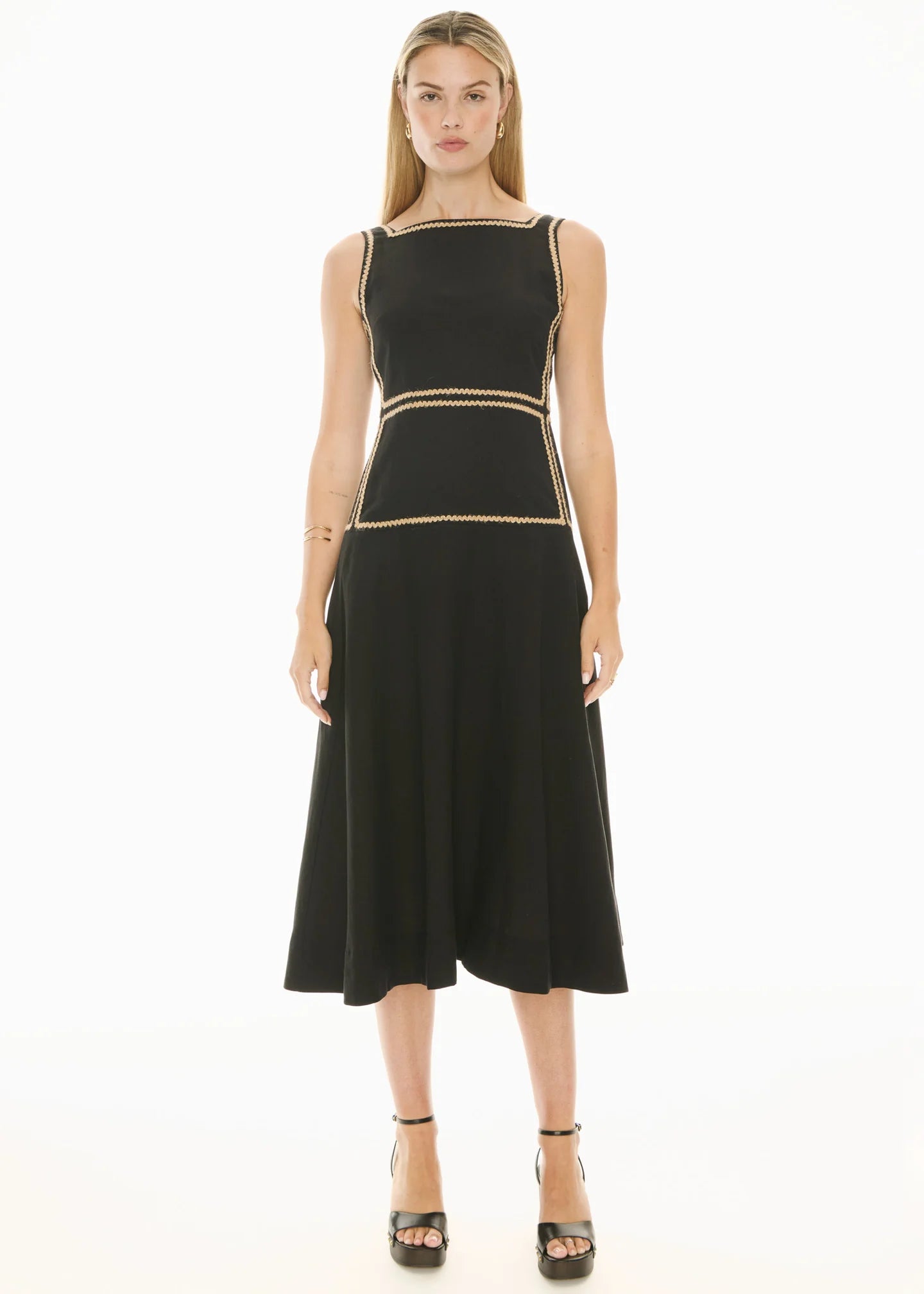Marlin Raffia Trim Dress