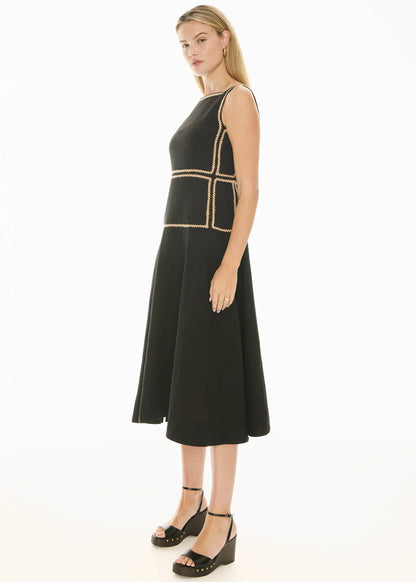 Marlin Raffia Trim Dress