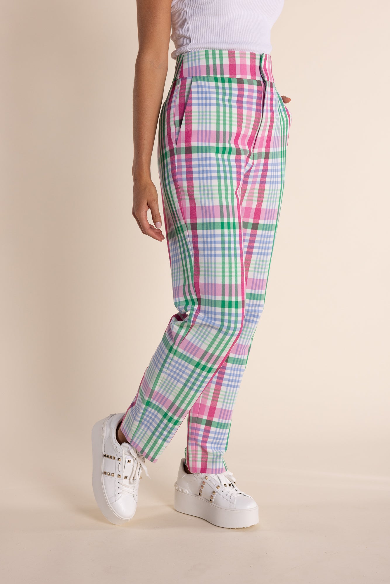 Multi Check 7/8 Pant