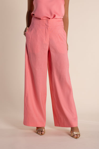 Linen Mix Wide Leg Pant