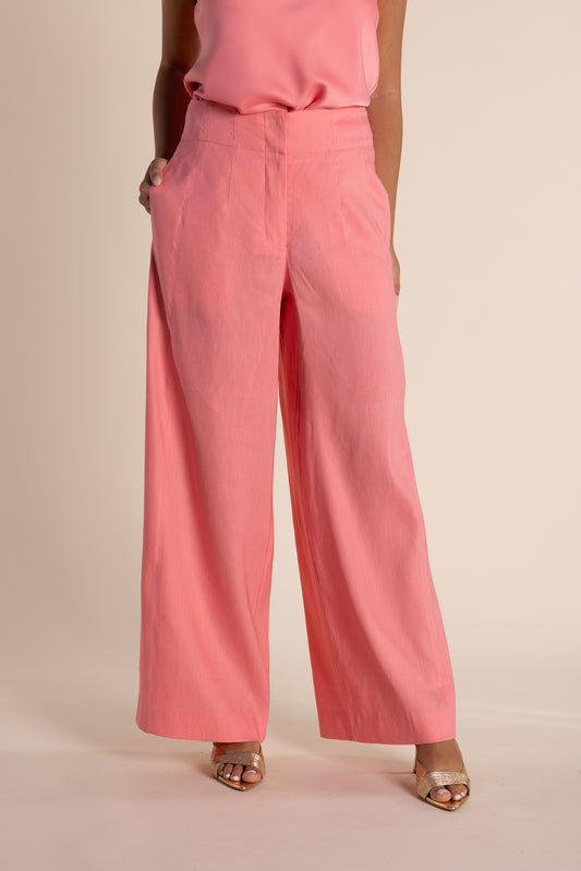 Linen Mix Wide Leg Pant