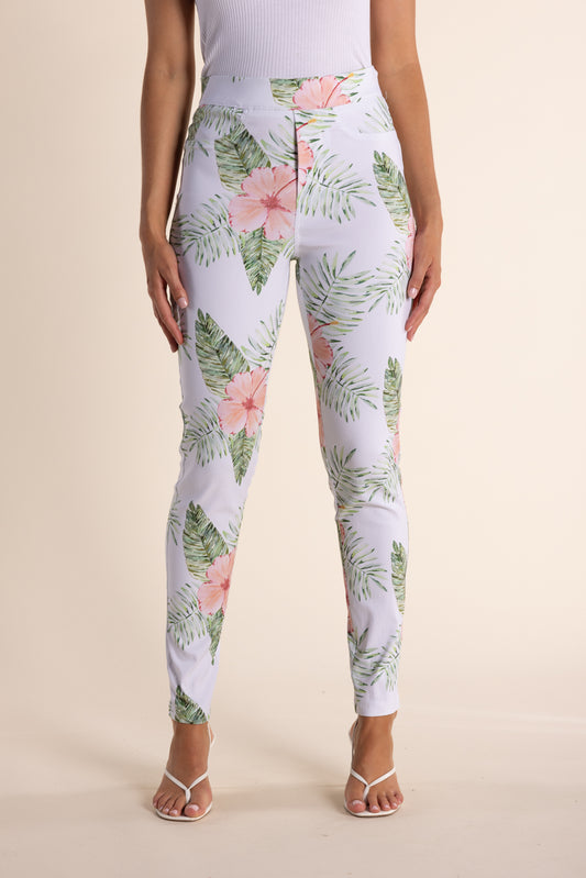 Tropical Print Pull on Pant