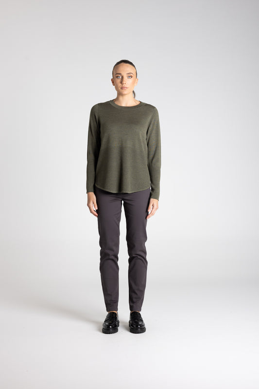 Merino Scoop Rib Hem