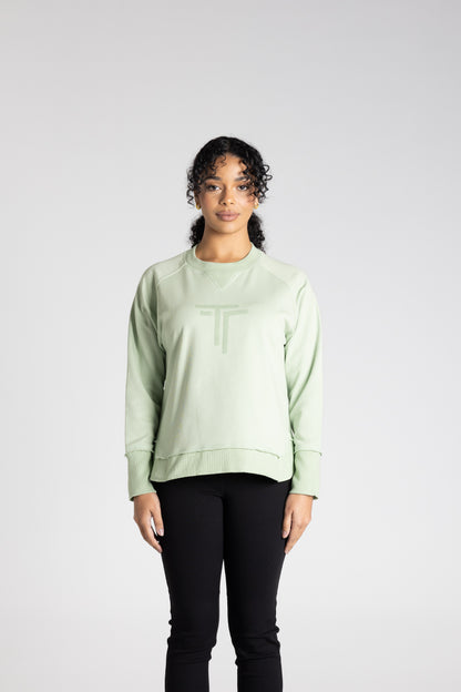 Raw Edge Sweater with Logo