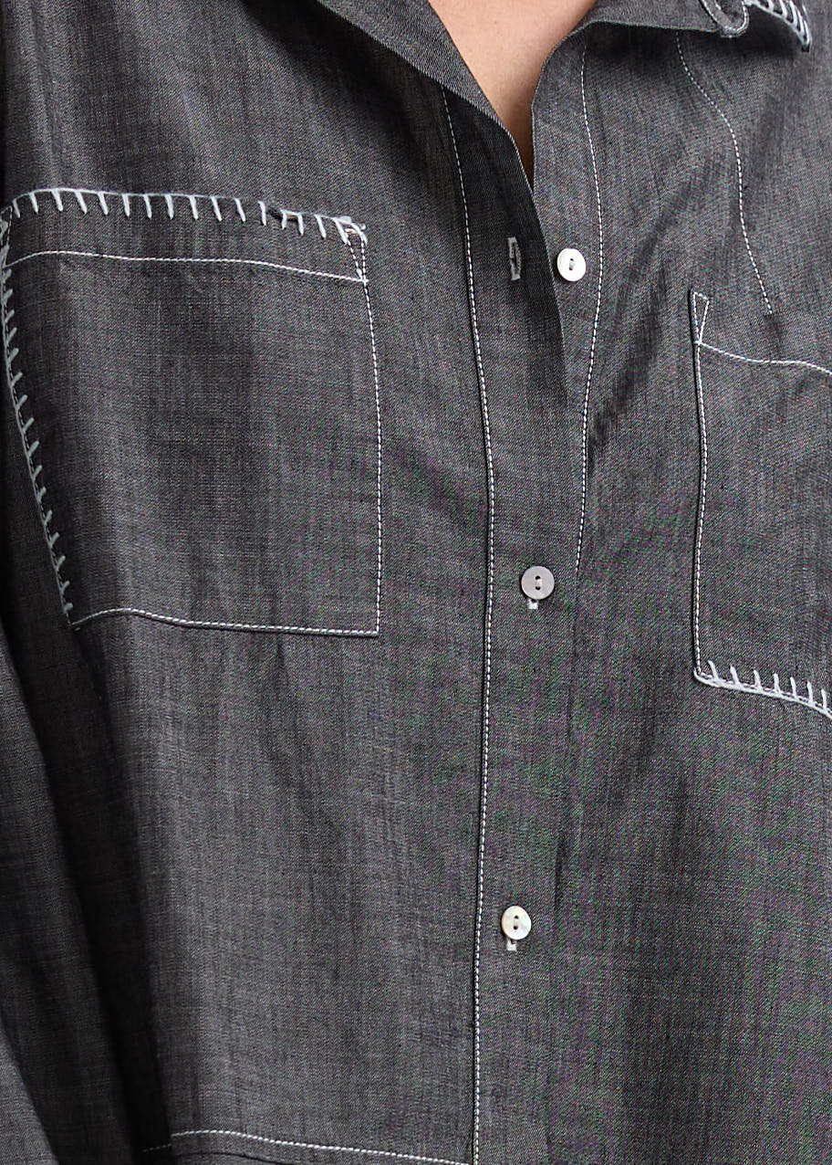 Hand Work Denim Shirt