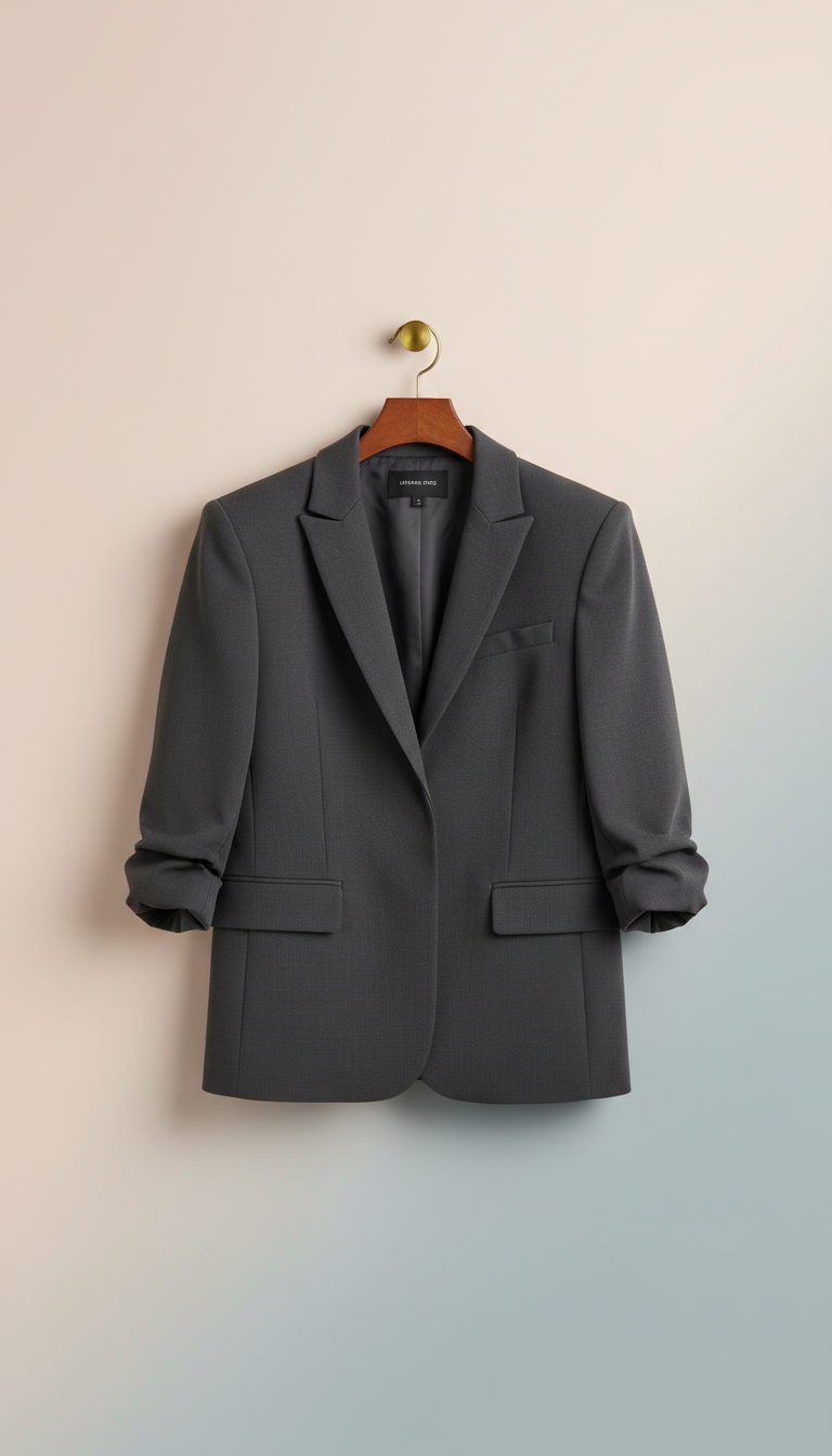 Structured Crepe Blazer in Urban Rose